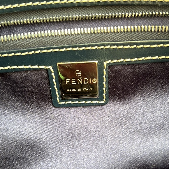 FENDI ZUCCHINO Navy baguette Handbag - Picture 14 of 16